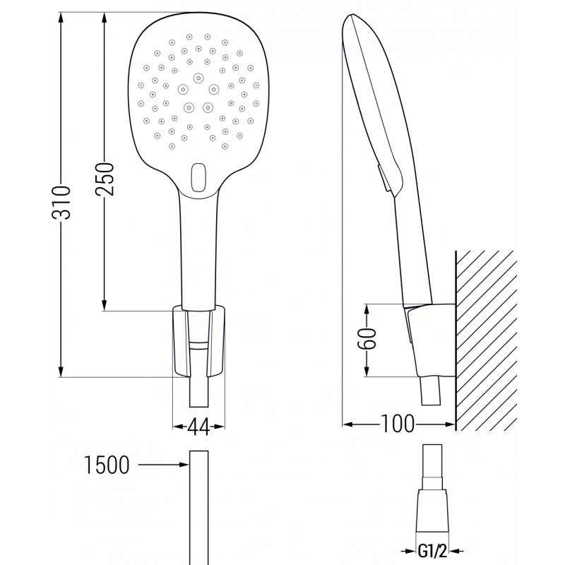 Mexen R-22 bodová sprchová sestava, černá - 785225052-70