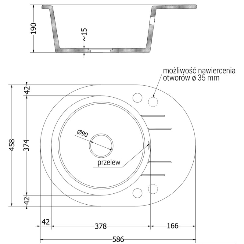 Mexen Kevin granitový dřez 1-komorový s odkapávačem a kuchyňskou baterií Savita, černý/stříbrný metalik