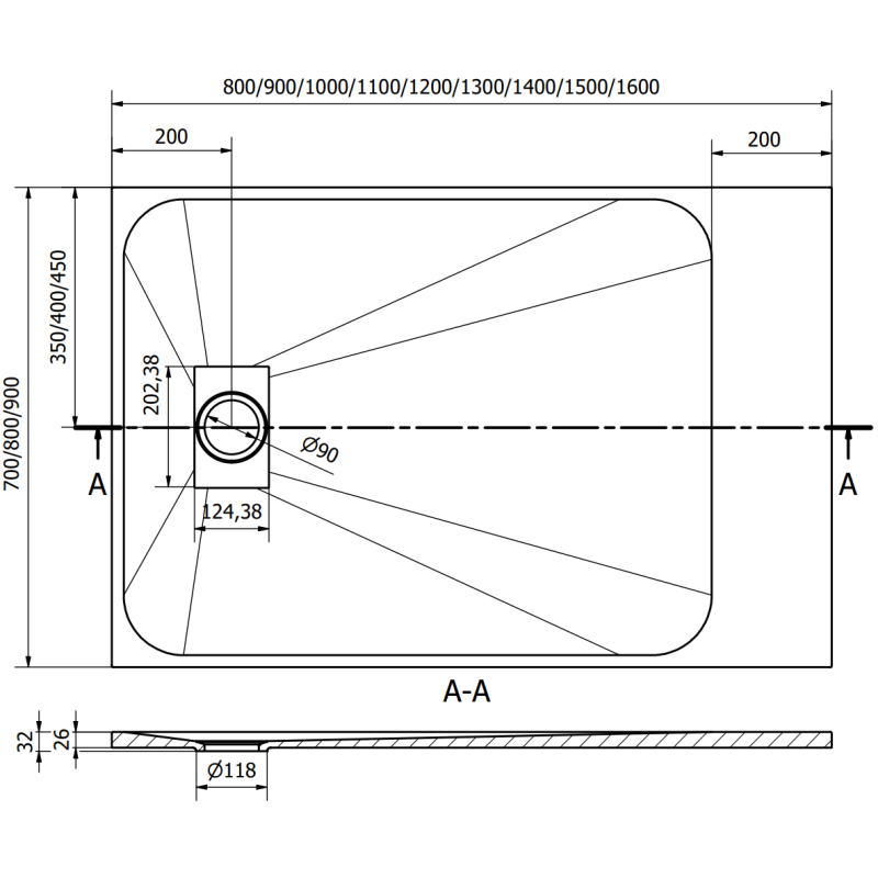 Mexen Hugo obdélníková sprchová vanička SMC 100 x 90 cm, bílá - 42109010