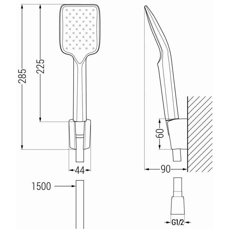 Mexen R-62 bodová sprchová sada, kartáčovaná šedá gun - 785625052-66