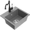 Mexen Milo granitový dřez 1-komorový s kuchyňskou baterií Carla, šedý - 6505-71-670700-70