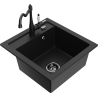 Mexen Vito kuchyňský dřez z granitu s 1 komorou a kuchyňskou baterií Carla, černý - 6503-77-670700-70-B