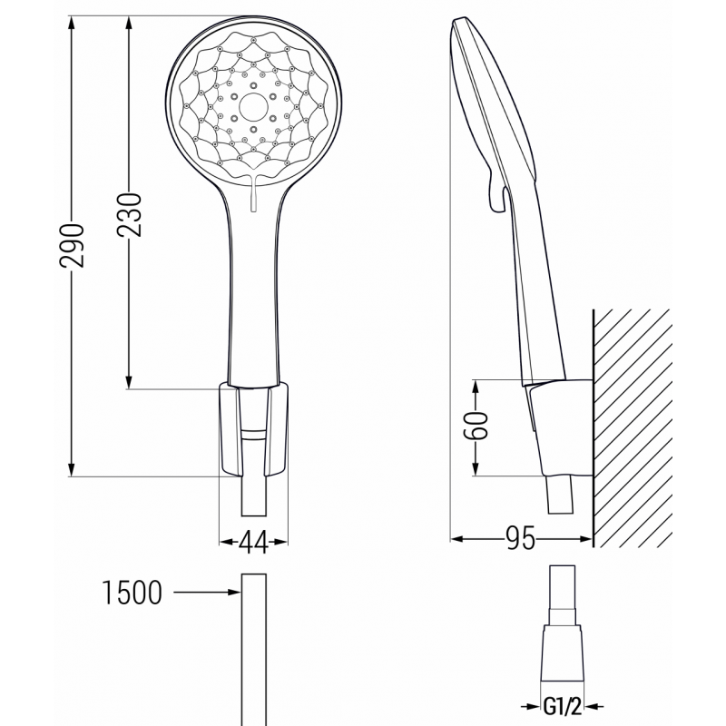 Mexen R-74 bodová sprchová sada, černá - 785745052-70