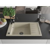 Mexen Elias granitový kuchyňský dřez s 1 komorou a odkapávačem a kuchyňskou baterií Carla, béžový - 6511-69-670700-70