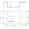 Mexen Elias granitový dřez 1-komorový s odkapávačem a kuchyňskou baterií Carla, šedý - 6511-71-670700-50