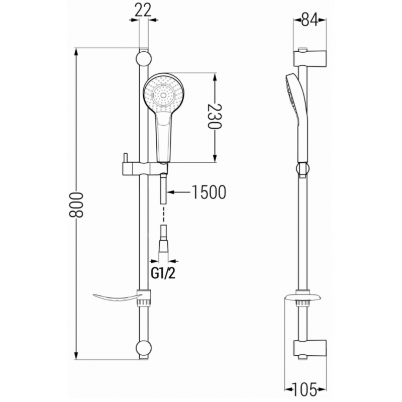 Mexen Sabre DF05 koupelová sada, chrom - 72103DF05-00