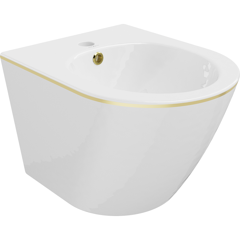 Mexen Lena závěsné bidet, bílý/zlatý linie - 35224805