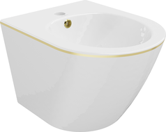 Mexen Lena závěsný bidet, Bílá/Zlatá geometrický vzor - 35224805