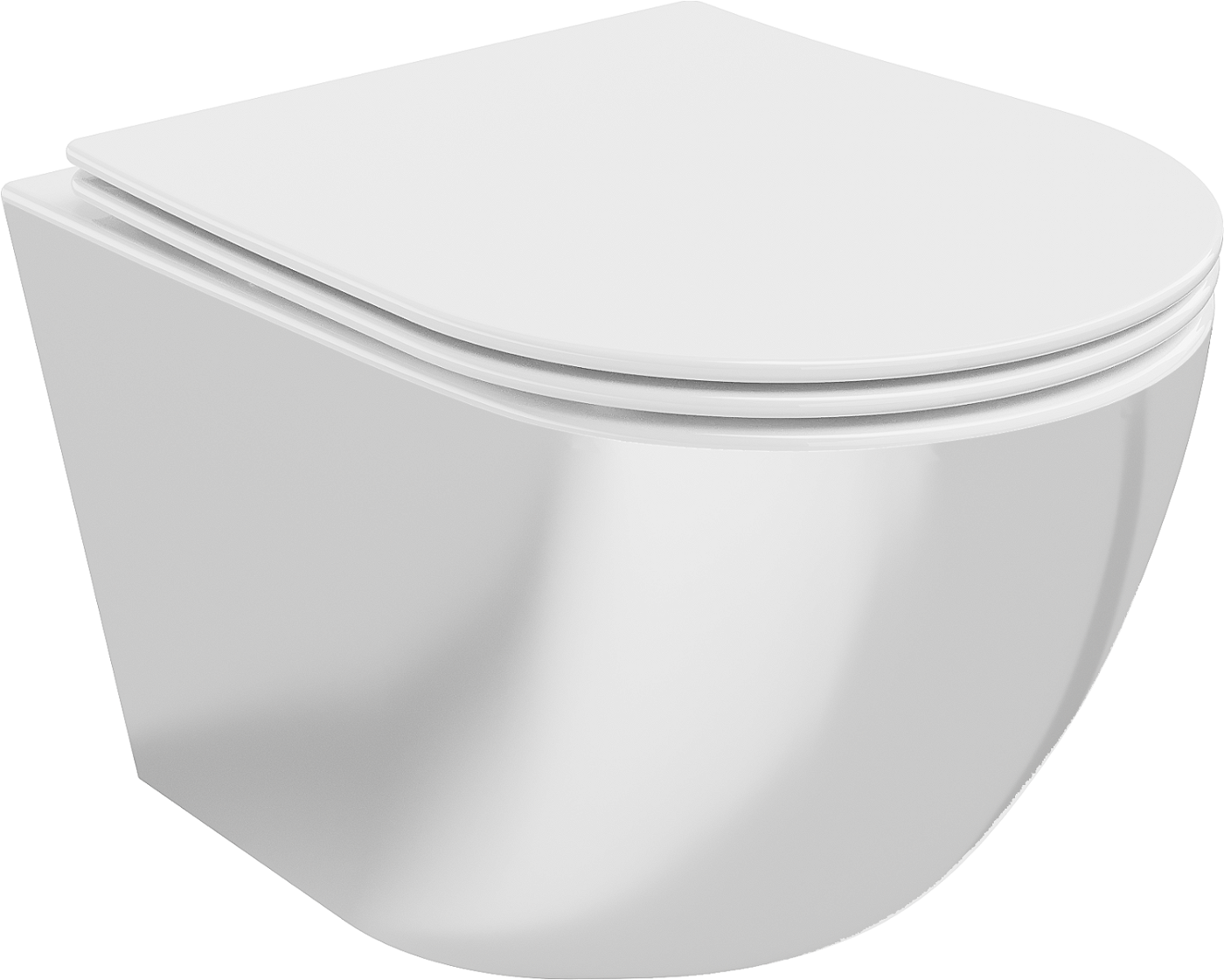 Mexen Lena WC mísa Rimless s pomalu uzavíratelným sedátkem slim, duroplast, bílá/stříbrná - 30224004