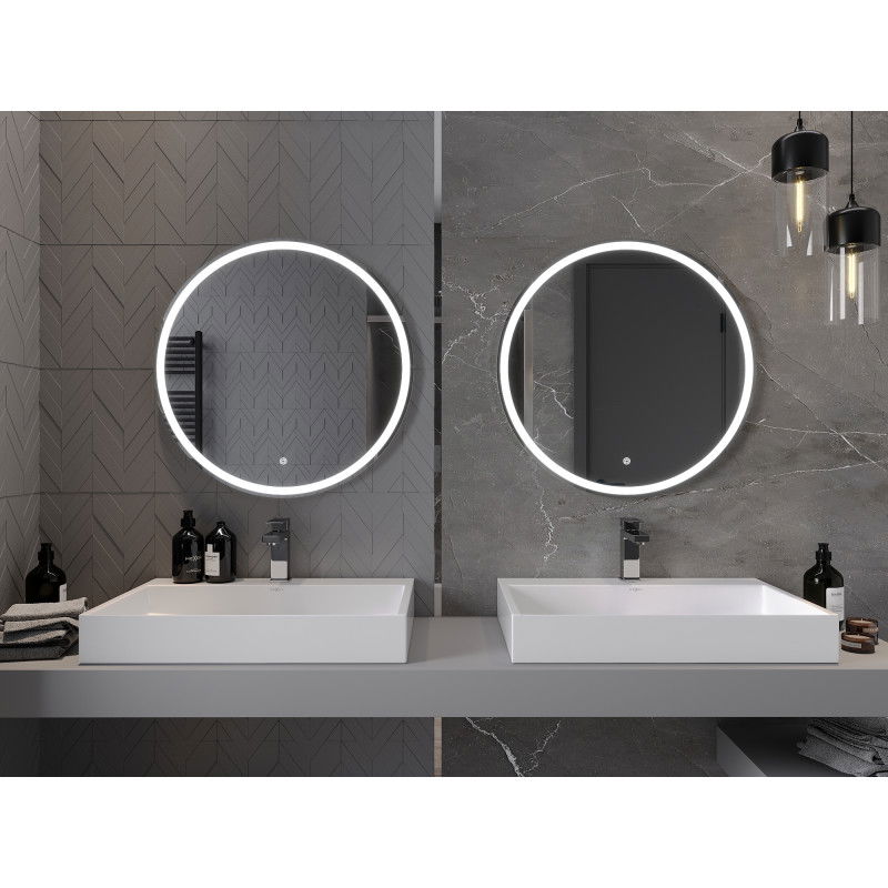 Mexen Gobi zrcadlo koupelnové podsvícené, kulaté 70 cm, LED 6000K, proti-pára - 9801-070-070-611-00