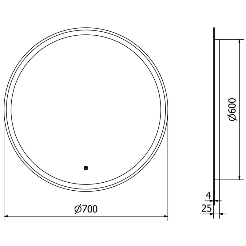 Mexen Gobi koupelnové zrcadlo s osvětlením, kulaté 70 cm, LED 6000K, proti zamlžení - 9801-070-070-611-00