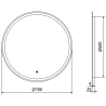 Mexen Gobi koupelnové zrcadlo s osvětlením, kulaté 70 cm, LED 6000K, proti zamlžení - 9801-070-070-611-00