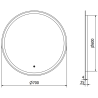 Mexen Gobi koupelnové zrcadlo s podsvícením, kulaté 70 cm, LED 6000K, antikondenzace - 9801-070-070-611-00