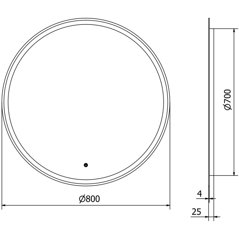 Mexen Gobi koupelnové zrcadlo s podsvícením, kulaté 80 cm, LED 6000K, proti zamlžení - 9801-080-080-611-00
