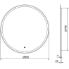 Mexen Gobi osvětlené koupelnové zrcadlo, kulaté 80 cm, LED 6000K, antifog - 9801-080-080-611-00