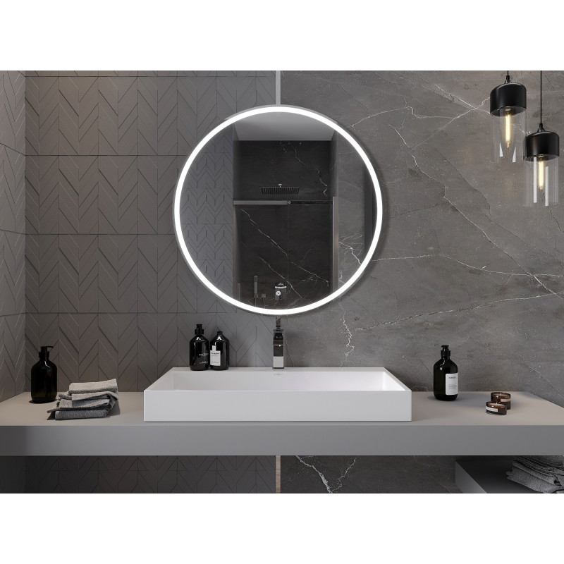 Mexen Gobi koupelnové zrcadlo podsvícené, kulaté 90 cm, LED 6000K, protimlžící - 9801-090-090-611-00