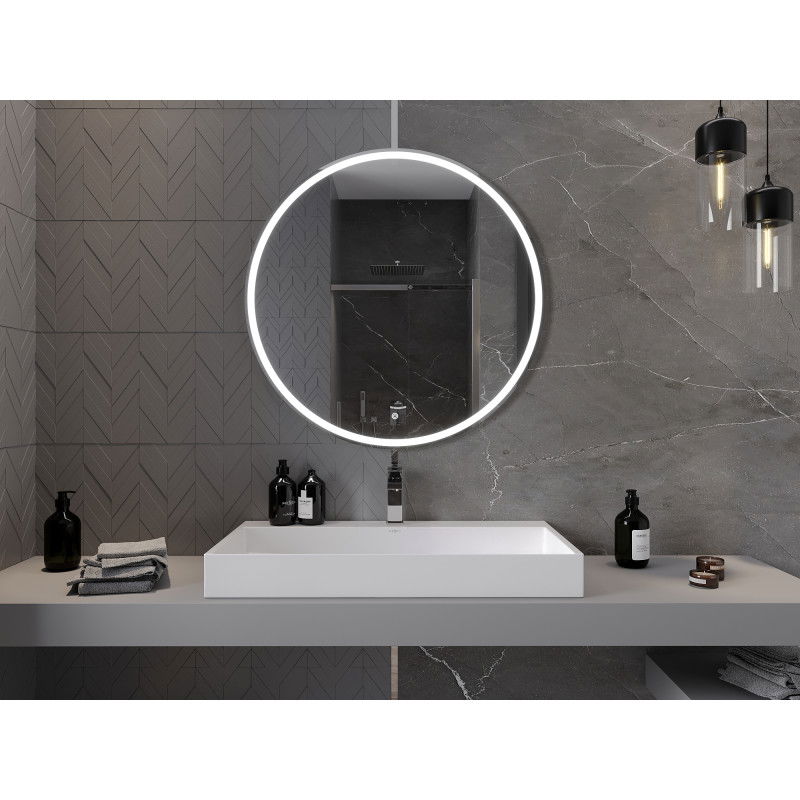 Mexen Gobi podsvícené koupelnové zrcadlo, kulaté 90 cm, LED 6000K, proti zamlžení - 9801-090-090-611-00