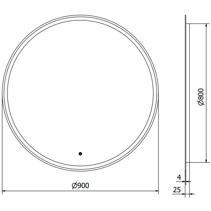 Mexen Gobi koupelnové zrcadlo podsvícené, kulaté 90 cm, LED 6000K, proti zamlžování - 9801-090-090-611-00
