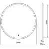 Mexen Gobi koupelnové zrcadlo podsvícené, kulaté 90 cm, LED 6000K, proti zamlžování - 9801-090-090-611-00