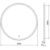 Mexen Gobi podsvícené koupelnové zrcadlo, kulaté 90 cm, LED 6000K, proti zamlžení - 9801-090-090-611-00