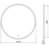 Mexen Gobi osvětlené koupelnové zrcadlo, kulaté 100 cm, LED 6000K, proti zamlžování - 9801-100-100-611-00