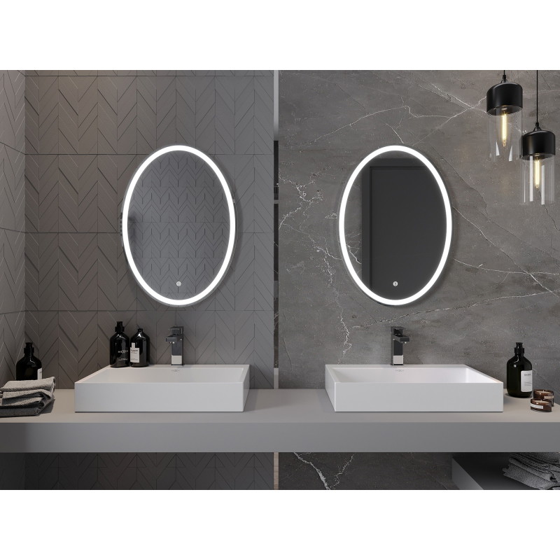 Mexen Elz osvětlené koupelnové zrcadlo 50 x 70 cm, LED 6000K, proti zamlžení - 9802-050-070-611-00