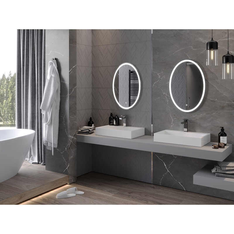 Mexen Elz podsvícené zrcadlo do koupelny 50 x 70 cm, LED 6000K, protizamlžení - 9802-050-070-611-00