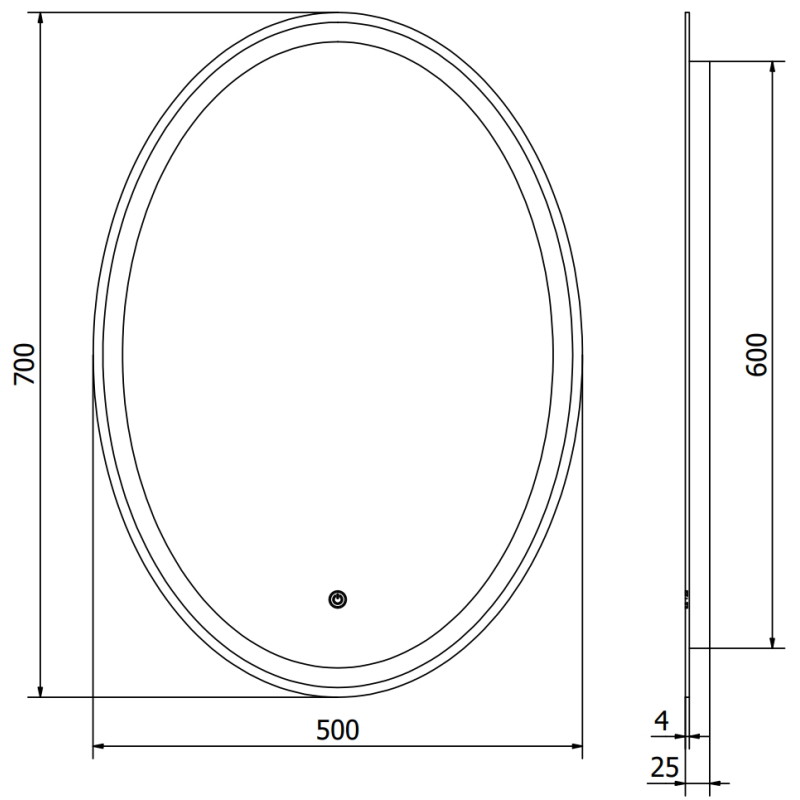 Mexen Elz podsvícené zrcadlo do koupelny 50 x 70 cm, LED 6000K, protizamlžení - 9802-050-070-611-00
