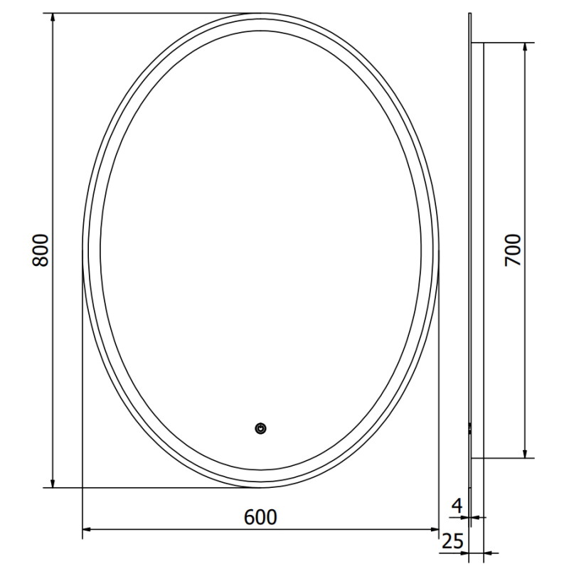 Mexen Elz koupelnové zrcadlo s podsvícením 60 x 80 cm, LED 6000K, antifog - 9802-060-080-611-00