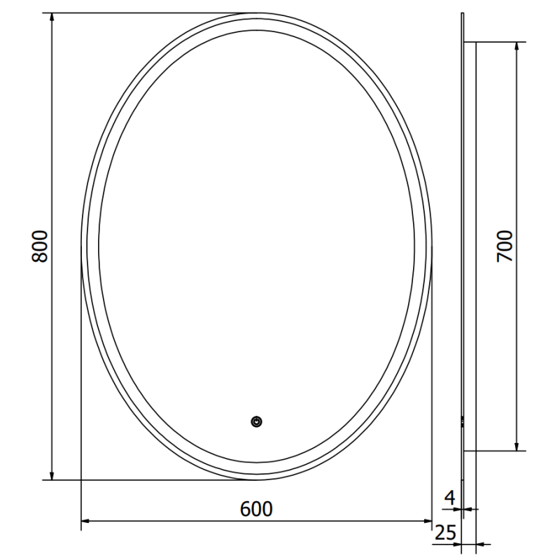 Mexen Elz osvětlené koupelnové zrcadlo 60 x 80 cm, LED 6000K, antypara - 9802-060-080-611-00