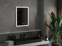 Mexen Navia podsvícené koupelnové zrcadlo 50 x 70 cm, LED 6000K, ventilátor - 9803-050-070-611-00