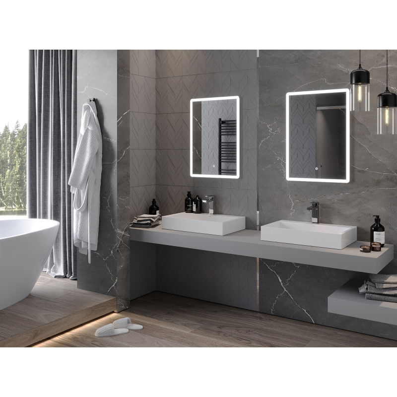 Mexen Navia podsvícené koupelnové zrcadlo 50 x 70 cm, LED 6000K, anti-mlha - 9803-050-070-611-00