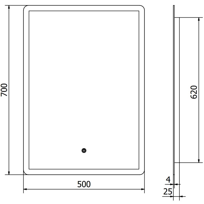 Mexen Navia koupelnové zrcadlo osvětlené 50 x 70 cm, LED 6000K, proti mlze - 9803-050-070-611-00