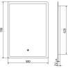Mexen Navia osvětlené koupelnové zrcadlo 50 x 70 cm, LED 6000K, proti zamlžení - 9803-050-070-611-00