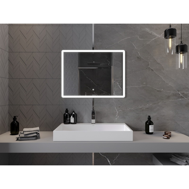 Mexen Navia koupelnové zrcadlo s podsvícením 80 x 60 cm, LED 6000K, proti zamlžení - 9803-080-060-611-00