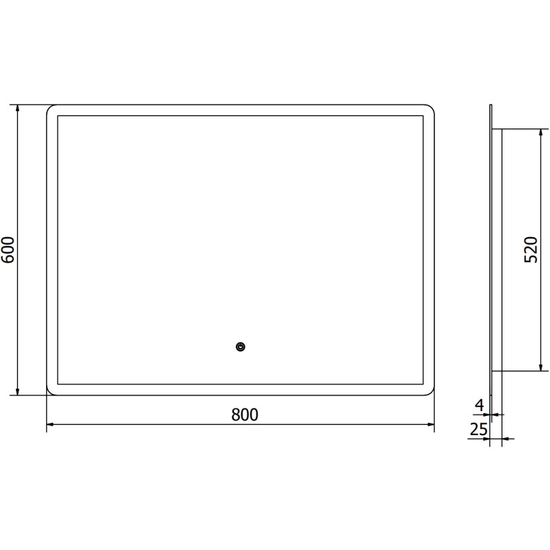 Mexen Navia osvětlené koupelnové zrcadlo 80 x 60 cm, LED 6000K, anti-trabka - 9803-080-060-611-00
