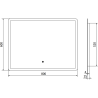 Mexen Navia koupelnové zrcadlo osvětlené 80 x 60 cm, LED 6000K, anti-pára - 9803-080-060-611-00