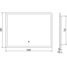 Mexen Navia osvětlené koupelnové zrcadlo 100 x 80 cm, LED 6000K, proti mlze - 9803-100-080-611-00