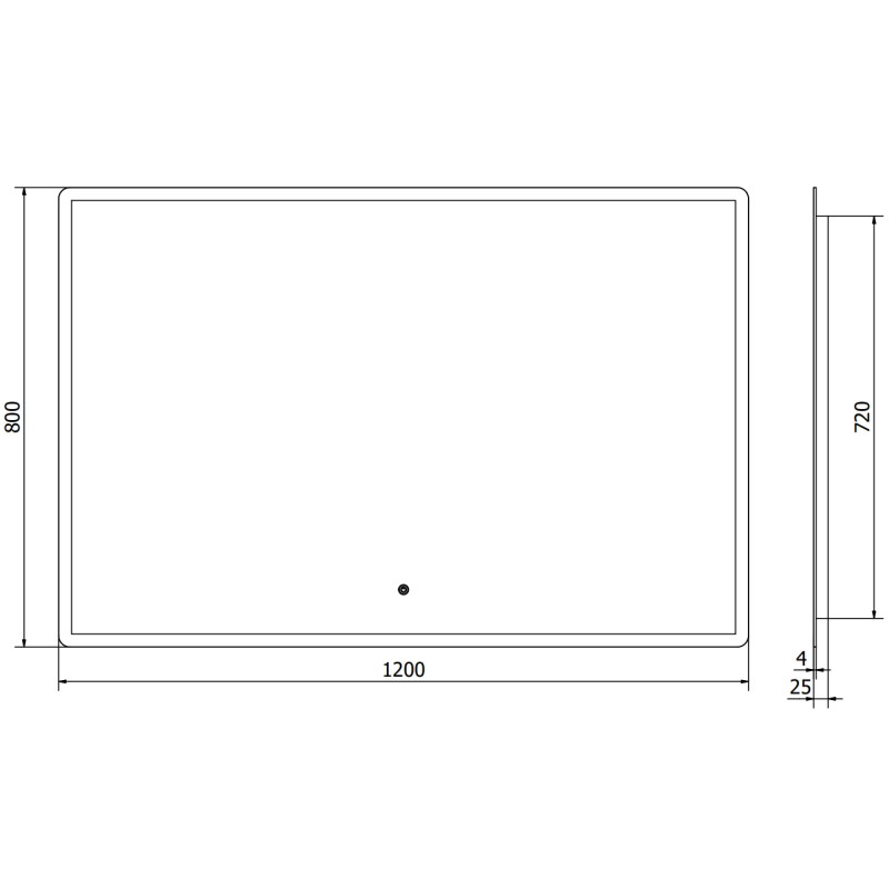 Mexen Navia koupelnové zrcadlo podsvícené 120 x 80 cm, LED 6000K, proti mlze - 9803-120-080-611-00