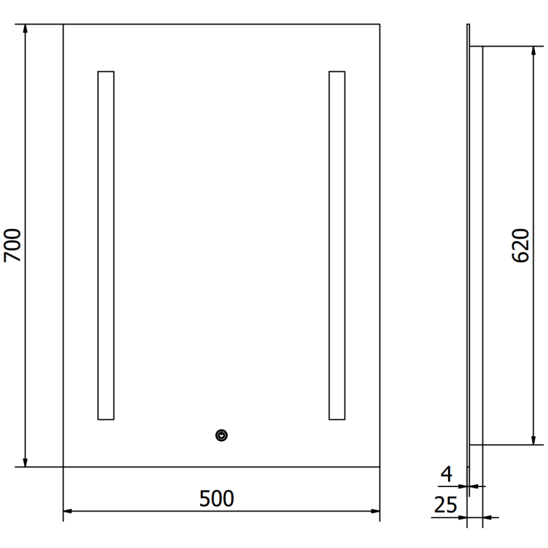 Mexen Remi koupelnové zrcadlo s podsvícením 50 x 70 cm, LED 6000K, proti zamlžení - 9804-050-070-611-00