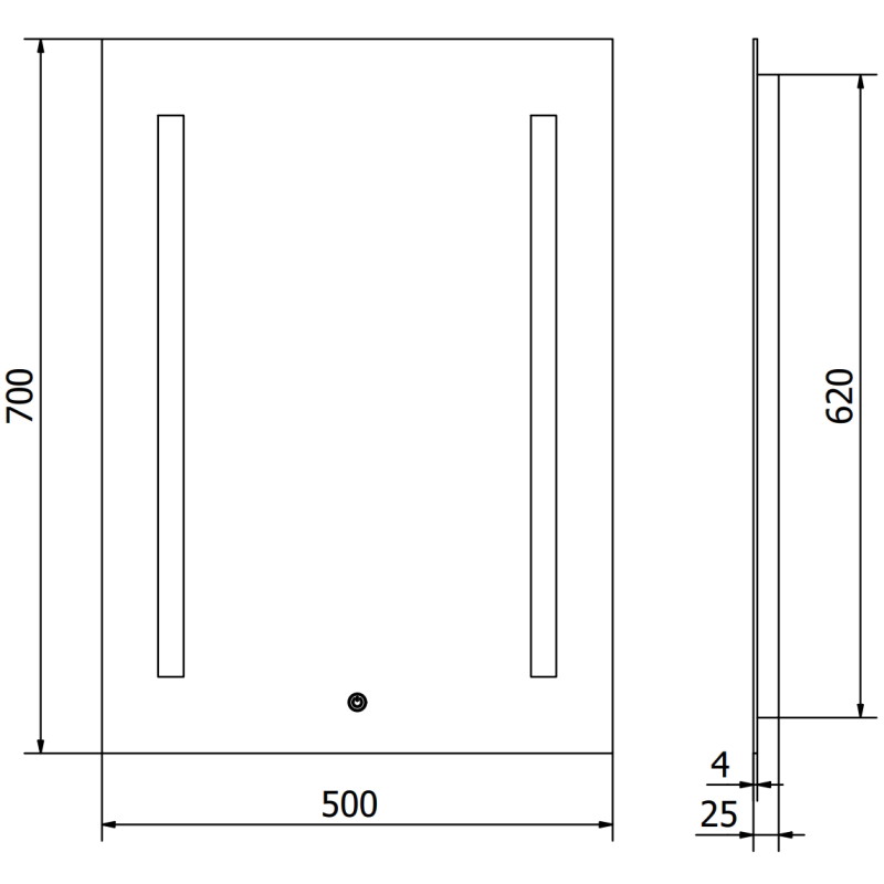 Mexen Remi osvětlené koupelnové zrcadlo 50 x 70 cm, LED 6000K, proti mlze - 9804-050-070-611-00