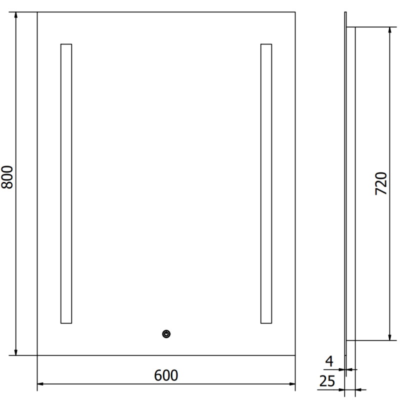 Mexen Remi koupelnové zrcadlo s podsvícením 60 x 80 cm, LED 6000K, anti-pára - 9804-060-080-611-00