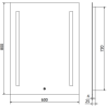 Mexen Remi koupelnové zrcadlo s podsvícením 60 x 80 cm, LED 6000K, anti-pára - 9804-060-080-611-00