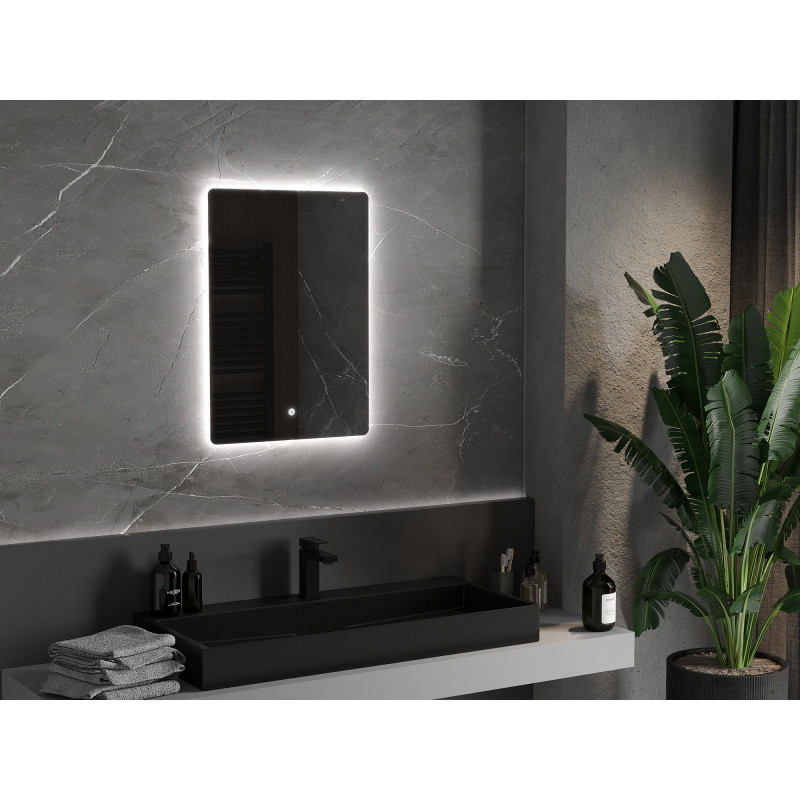 Mexen Sun koupelnové zrcadlo s podsvícením 50 x 70 cm, LED 6000K, proti zamlžení - 9807-050-070-611-00