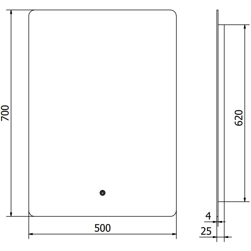 Mexen Sun koupelnové zrcadlo s podsvícením 50 x 70 cm, LED 6000K, proti zamlžení - 9807-050-070-611-00