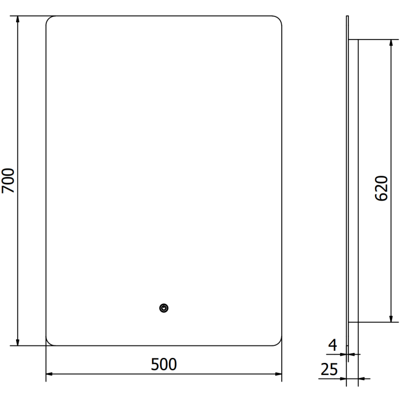 Mexen Sun zrcadlo koupelnové podsvícené 50 x 70 cm, LED 6000K, anti-mlha - 9807-050-070-611-00