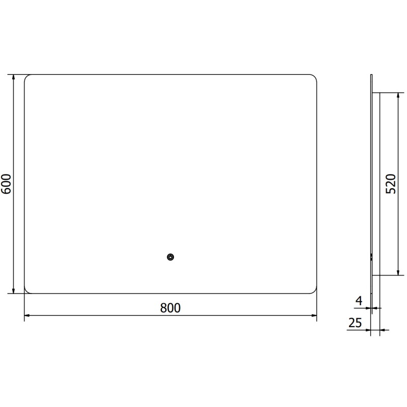 Mexen Sun koupelnové zrcadlo s podsvícením 80 x 60 cm, LED 6000K, anti-para - 9807-080-060-611-00