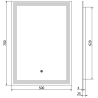 Mexen Taco podsvícené koupelnové zrcadlo 50 x 70 cm, LED 6000K, proti zamlžení - 9805-050-070-611-00