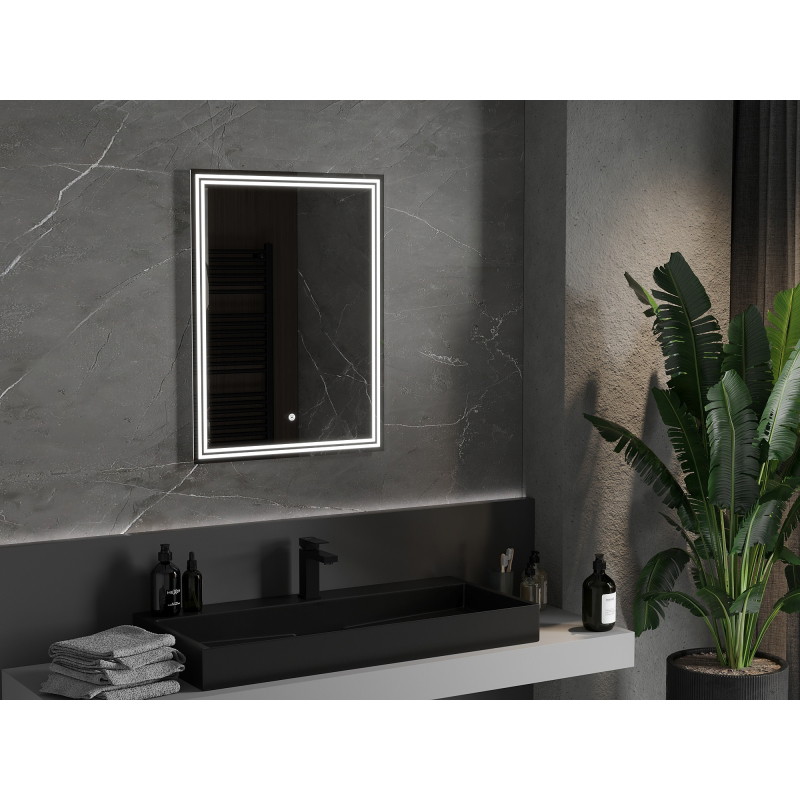 Mexen Taco osvětlené koupelnové zrcadlo 60 x 80 cm, LED 6000K, antifog - 9805-060-080-611-00
