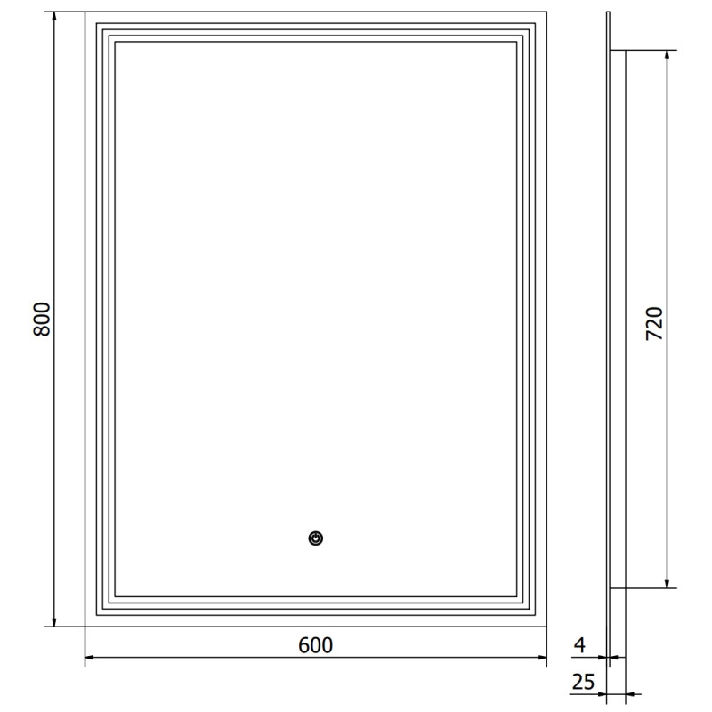 Mexen Taco osvětlené koupelnové zrcadlo 60 x 80 cm, LED 6000K, antifog - 9805-060-080-611-00
